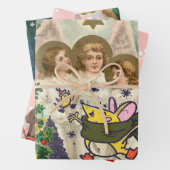 クリスマスコラージュ包装紙シート3セット ラッピングペーパーシート (インサイチュ)