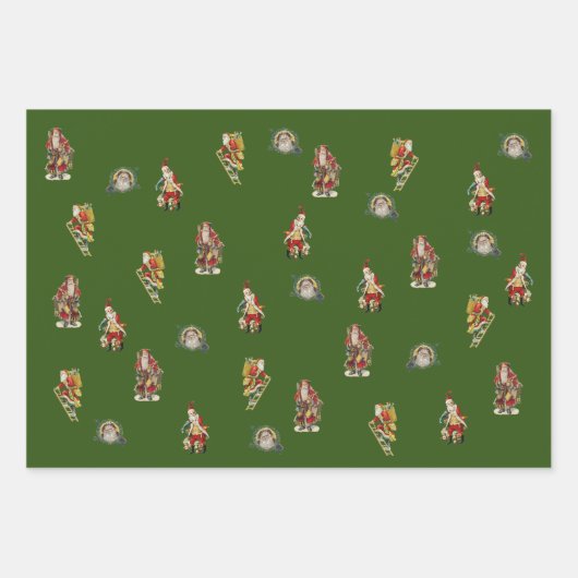 クリスマスコラージュ包装紙シート ラッピングペーパーシート (正面)