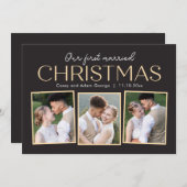 クリスマスコラージュ新婚ホリデー写真カード シーズンカード (正面/裏面)