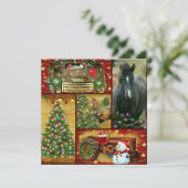 クリスマスコラージュ馬霜の降りたヴィンテージトラック シーズンカード (スタンド正面)