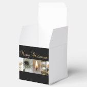 クリスマスコラージュ黒白と金ゴールド フェイバーボックス (オープン)