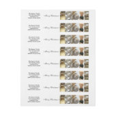 クリスマスコラージュ黒白と金ゴールド ラップアラウンド宛名ラベル (シート)