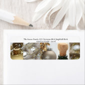 クリスマスコラージュ黒白と金ゴールド ラベル (インサイチュ)