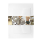 クリスマスコラージュ黒白と金ゴールド 招待状ベリーバンド (正面例)