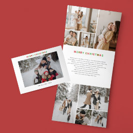 クリスマスコラージュ12枚の写真 三つ折りクリスマスカード