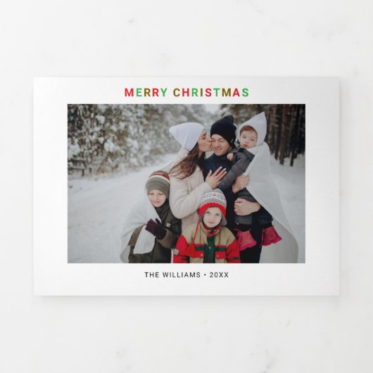 クリスマスコラージュ12枚の写真 三つ折りクリスマスカード (カバー)