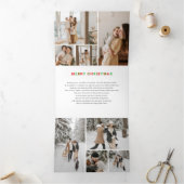 クリスマスコラージュ12枚の写真 三つ折りクリスマスカード (内部)