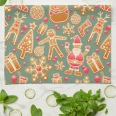 クリスマスコラージュ キッチンタオル (折り畳み)