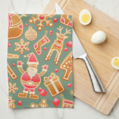 クリスマスコラージュ キッチンタオル (四つ折り)