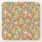 クリスマスコラージュ スクエアペーパーコースター (正面)