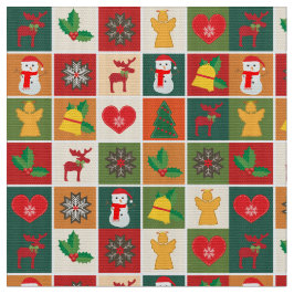 クリスマスコラージュ ファブリック