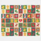 クリスマスコラージュ フリースブランケット (正面(横))