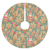 クリスマスコラージュ ブラッシュドポリエステルツリースカート (正面)