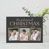 クリスマスコラージュ 新婚ホリデー写真カード シーズンカード (スタンド正面)