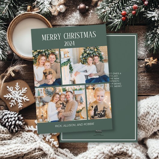 クリスマスコラージュ(緑) 4枚の写真 シーズンカード