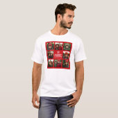 クリスマスコラージュ(赤と白) Tシャツ (正面フル)