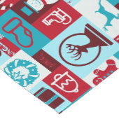 クリスマスコラージュ（赤/青） ショートテーブルランナー (コーナー)