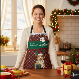 クリスマスコリー犬トナカイギフトグラフィック エプロン