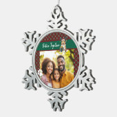 クリスマスコリー犬トナカイギフトグラフィック スノーフレークピューターオーナメント (右)