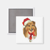 クリスマスコリー犬 マグネット (正面/裏面)