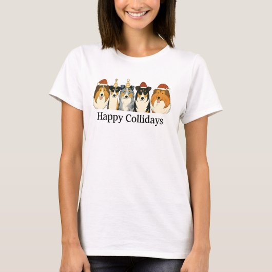 クリスマスコリーTシャツ Tシャツ (正面)