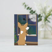 クリスマスコルギを窓に シーズンポストカード (スタンド正面)