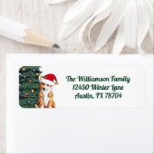 クリスマスコルギインサンタハットキュート差出人住所 ラベル (インサイチュ)