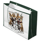 クリスマスコルギドッグス雪だるま ラージペーパーバッグ (正面アングル)