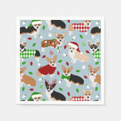 クリスマスコルギドッグズナプキンズ スタンダードカクテルナプキン (正面)