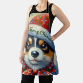 クリスマスコルギドッグパピーサンタハットシーズンレッド エプロン (インサイチュ)