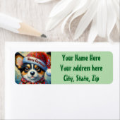 クリスマスコルギドッグパピーサンタハット差出人住所 ラベル (インサイチュ)