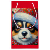 クリスマスコルギドッグパピーw/サンタハット スモールペーパーバッグ (裏面)