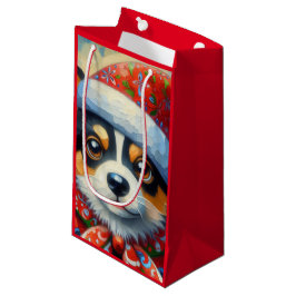 クリスマスコルギドッグパピーw/サンタハット スモールペーパーバッグ