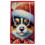 クリスマスコルギドッグパピーw/サンタハット スモールペーパーバッグ (正面)