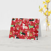 クリスマスコルギドッグ カード (黄色い花)