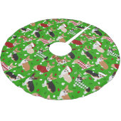 クリスマスコルギドッグ ブラッシュドポリエステルツリースカート (アングル)