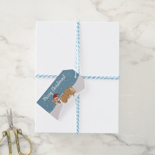 クリスマスコルギ ギフトタグ (より糸付き)