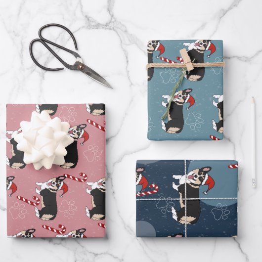 クリスマスコルギ ラッピングペーパーシート (正面)