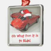クリスマスコルベット分割ウィンドウ メタルオーナメント (左)