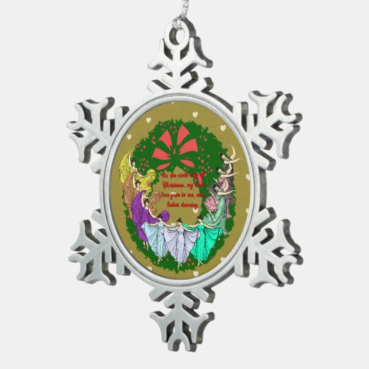 クリスマスコレクションの12の日:9日目 スノーフレークピューターオーナメント (右)