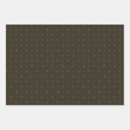 クリスマスコレクション |ホリー、フローラ、ストライプ ラッピングペーパーシート