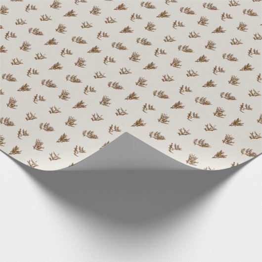 クリスマスコレクション |暖かい格子縞ストライプ、杉 ラッピングペーパー (角)