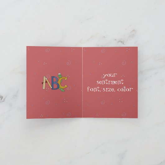 クリスマスコレクショ最高のン先生グリーティングカード シーズンカード (内部)