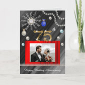 クリスマスコンおめでとう ゴールド 75周年記念結婚式 カード (正面)