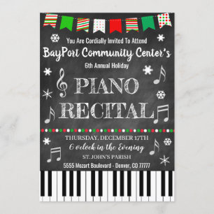 クリスマスコンサートピアノリサイタル招待状 招待状