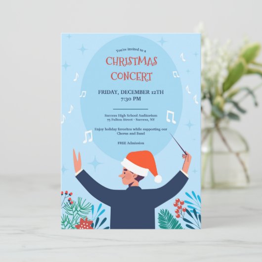 クリスマスコンサートブルー招待状 招待状 (スタンド正面)