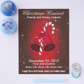 クリスマスコンサートベルとキャンディーケーンフライヤー チラシ (シングル)