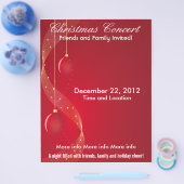 クリスマスコンサートレッドオーナメント チラシ (シングル)