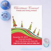 クリスマスコンサート赤と緑のチラシ チラシ (シングル)