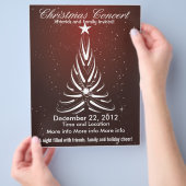 クリスマスコンサート 白い木のチラシ チラシ (手)